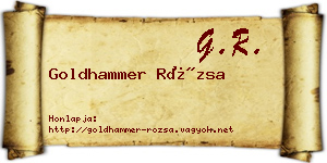 Goldhammer Rózsa névjegykártya
